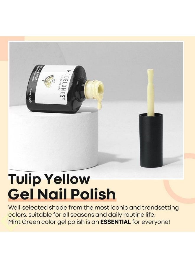 modelones - Gel Nail Polish 15Ml Pastel Soft Yellow Gel Polish 1 Pcs Soft Light Lemon Chiffon Nail Polish Gel Soak Off Led Nail Art Starter Salon Manicure At Home Diy 2023 - Image 1