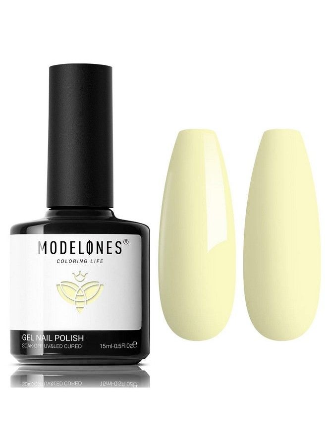 modelones - Gel Nail Polish 15Ml Pastel Soft Yellow Gel Polish 1 Pcs Soft Light Lemon Chiffon Nail Polish Gel Soak Off Led Nail Art Starter Salon Manicure At Home Diy 2023 - Image 1