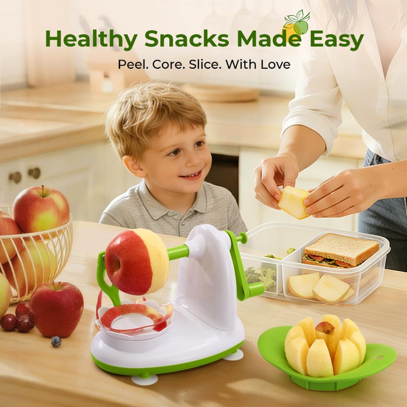 EZMO Apple Peeler for Apple Sauce and Pie, 8-Wedge Apple Slicer Corer with Stainless Steel Blades, Upgraded Strong Suction Base, Includes 2 Replacement Blades - Image 4