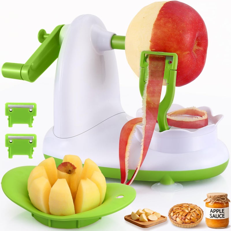 EZMO Apple Peeler for Apple Sauce and Pie, 8-Wedge Apple Slicer Corer with Stainless Steel Blades, Upgraded Strong Suction Base, Includes 2 Replacement Blades - Image 1