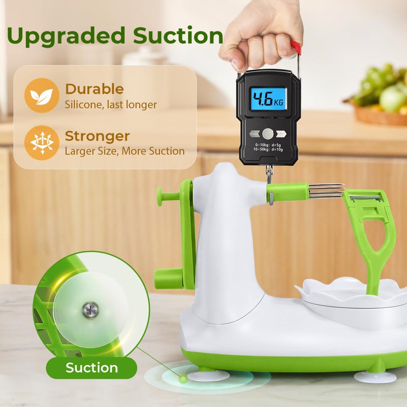 EZMO Apple Peeler for Apple Sauce and Pie, 8-Wedge Apple Slicer Corer with Stainless Steel Blades, Upgraded Strong Suction Base, Includes 2 Replacement Blades - Image 5
