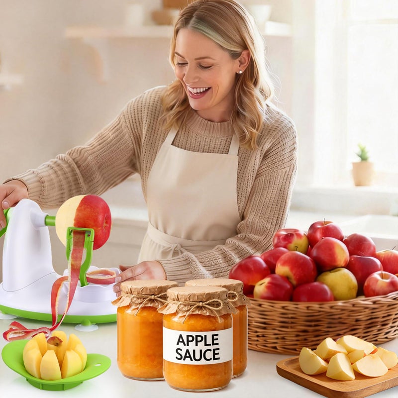 EZMO Apple Peeler for Apple Sauce and Pie, 8-Wedge Apple Slicer Corer with Stainless Steel Blades, Upgraded Strong Suction Base, Includes 2 Replacement Blades - Image 2