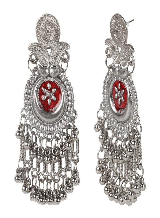 Nirvani Trendy Elegant Ethnic red Earrings For Women and girl's - Image 2