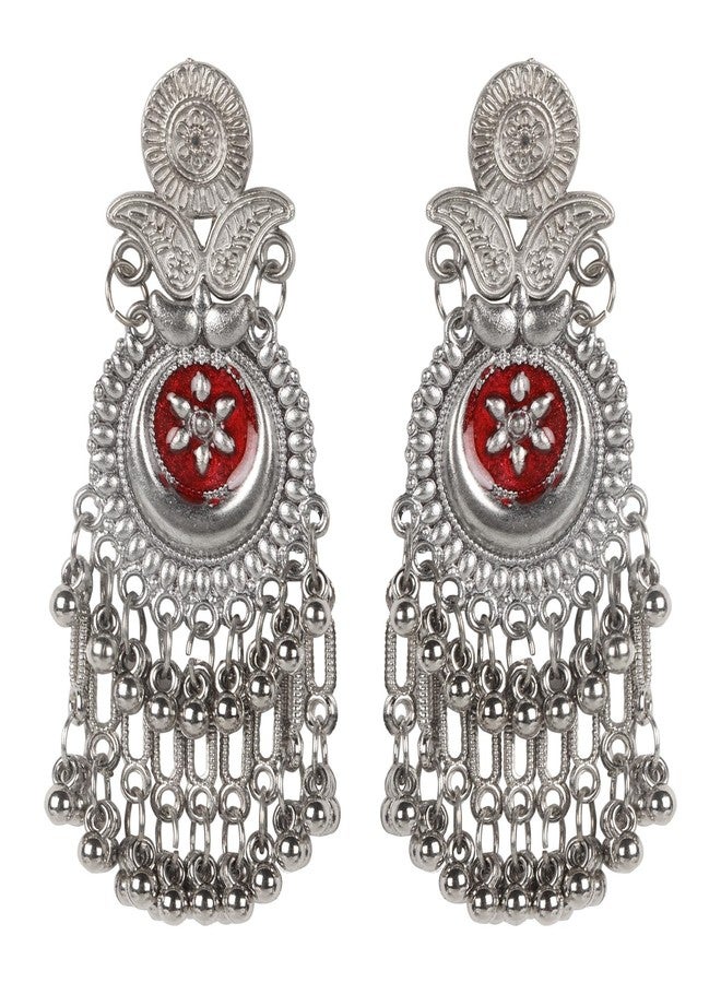 Nirvani Trendy Elegant Ethnic red Earrings For Women and girl's - Image 1