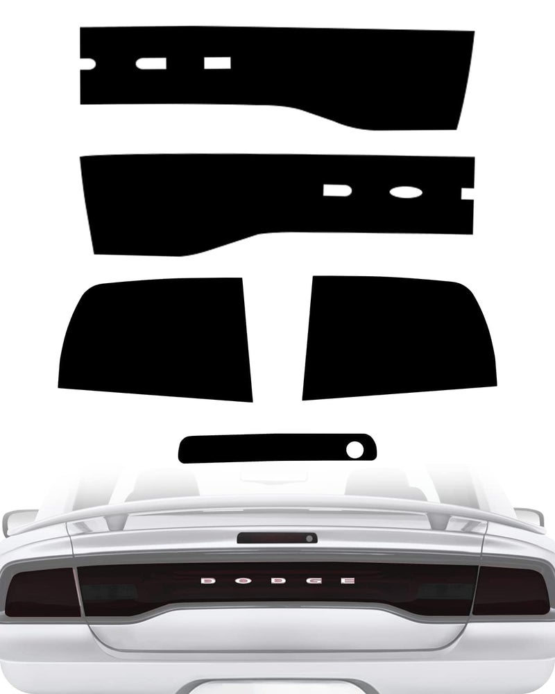 NDRUSH Tail Light Tint Vinyl Blackout Rear Light Tint Film Precut Overlay Wrap Cover Compatible with 20112014 Dodge Charger