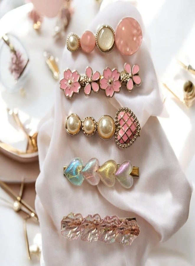 CLEZARO Aesthetic Clips Combo With Essential Hair Accessories (6 Pcs Pearl Clips + 1 Pcs Mogra Gajra + 1Pcs Rose Gajra + 48 Pcs Bob Pins + 10 Pcs Juda Pin + 1 Pcs Juda Bun) (S45) - Image 2