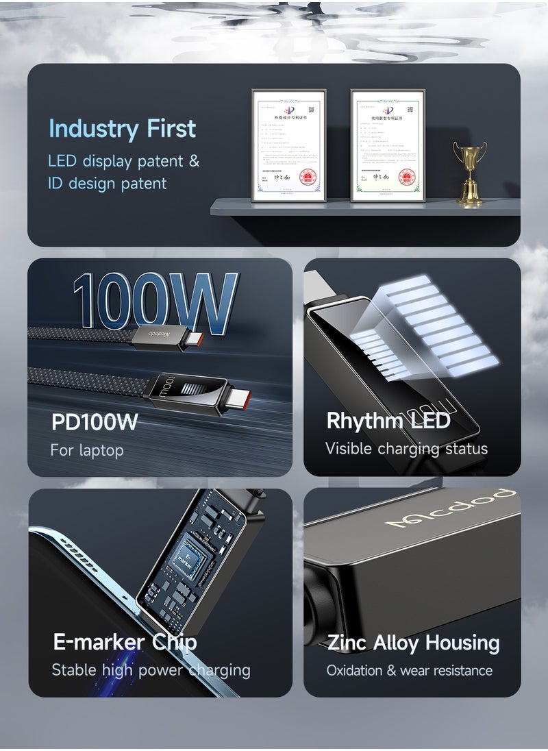 مكدودو كيبل شحن سريع تايب سي PD100W بشاشة مضيئة  - Image 5