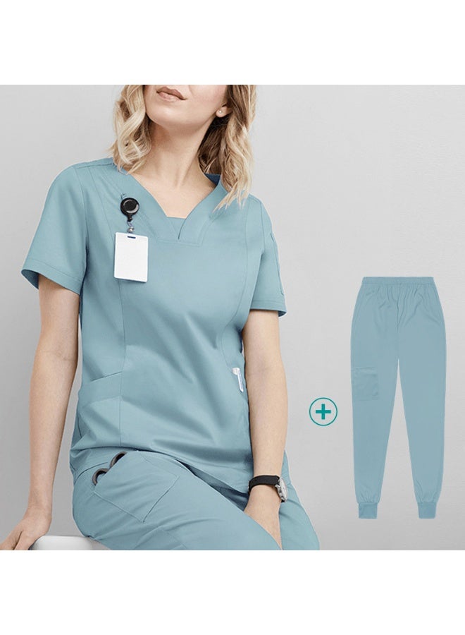 NIBEMINENT Short-sleeved Women's Nurse Uniforms Quick-drying Medical Scrub Set Ultra Soft Scrub Suit for Hospital Surgery Dental Clinic - Image 1