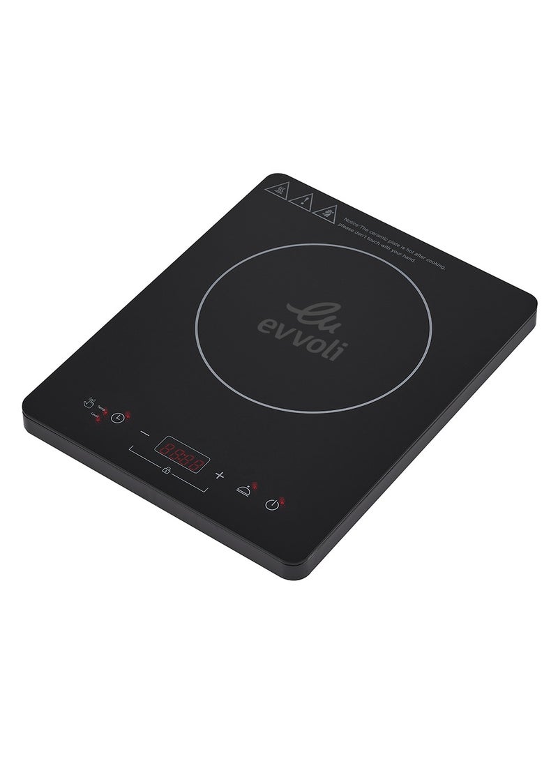 evvoli Induction Hob with Smart Touch Panel, Keep Warm Function, with Energy-Efficient Cooking Technology 2000 W EVKA-IH101B Black - Image 1