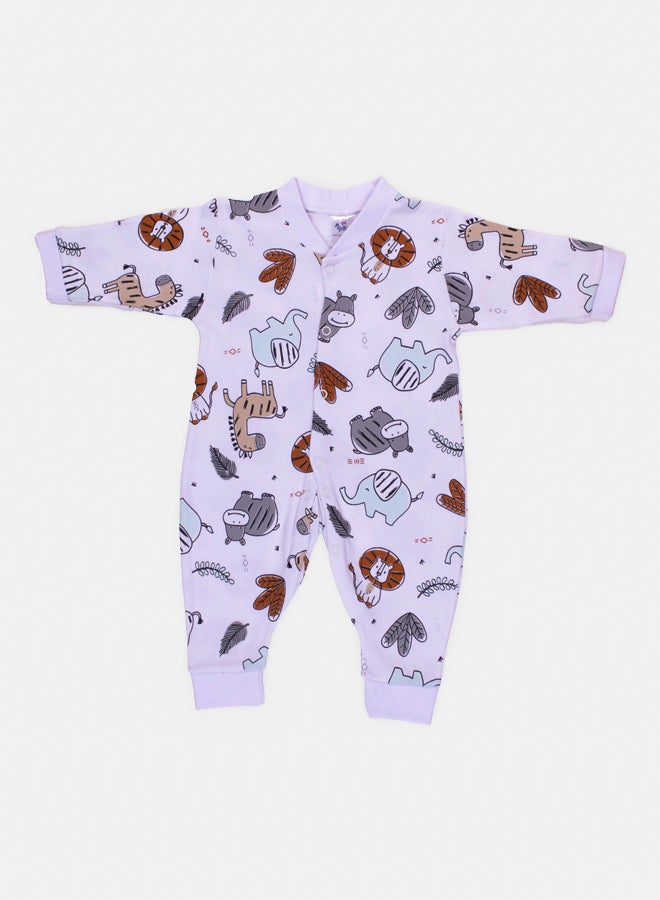Papillon Baby Jumpsuit with animals prints