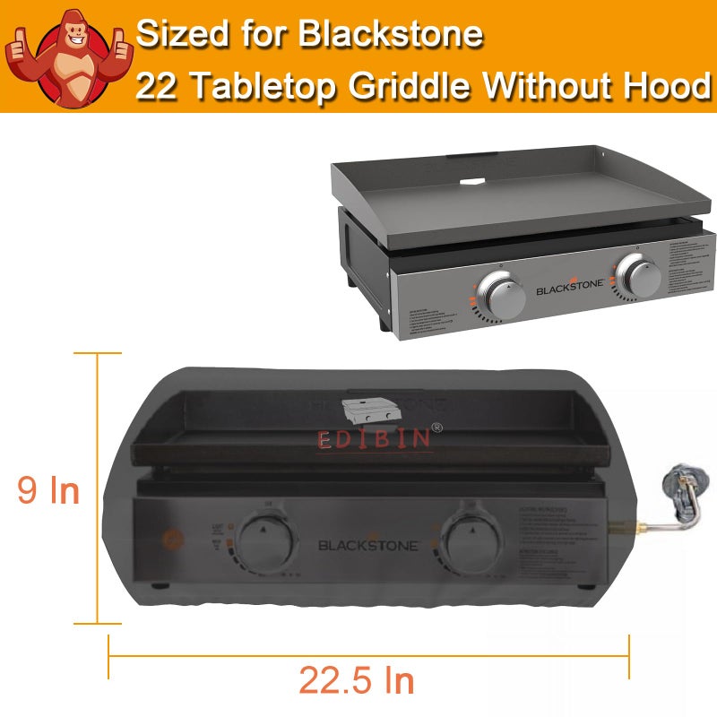 EDIBIN 22 inch Griddle Cover for Blackstone 22 inchTabletop Grill Without Hood,900D Polyester Heavy Duty Waterproof Griddle Cover for Blackstone 22" Griddle Cooking Station Without Hood - Image 2