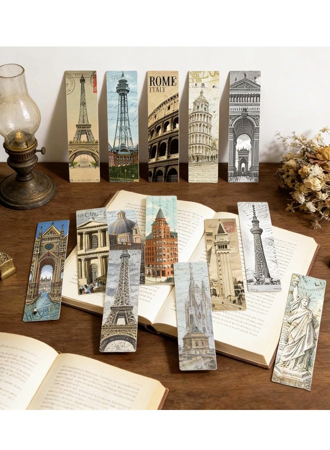 30PCS Retro Landmark Building Paper Bookmarks For Book Lovers Teachers Gifts - Image 4