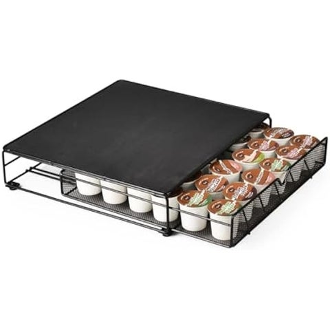 Coffee Capsule Drawers Anti Vibration Non Slip Surface Mesh Drawer Rack For 36Pcs Dolce Gusto Coffee Pod Holder