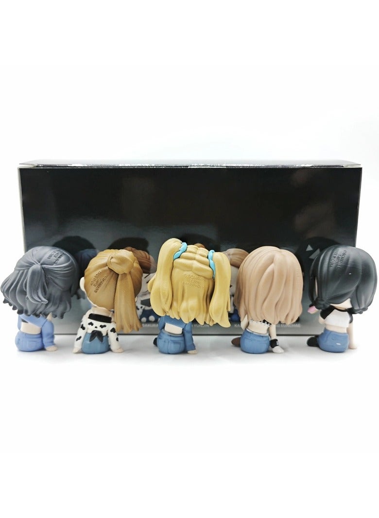 general 5 Piece kpop LE SSERAFIM Doll Set, Birthday Party Cake Figurines, Tabletop Decorations and Gifts for Fans - Image 3