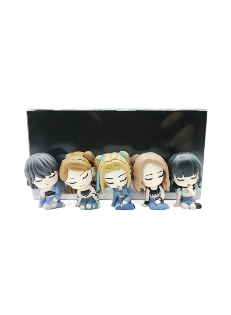 general 5 Piece kpop LE SSERAFIM Doll Set, Birthday Party Cake Figurines, Tabletop Decorations and Gifts for Fans - Image 5