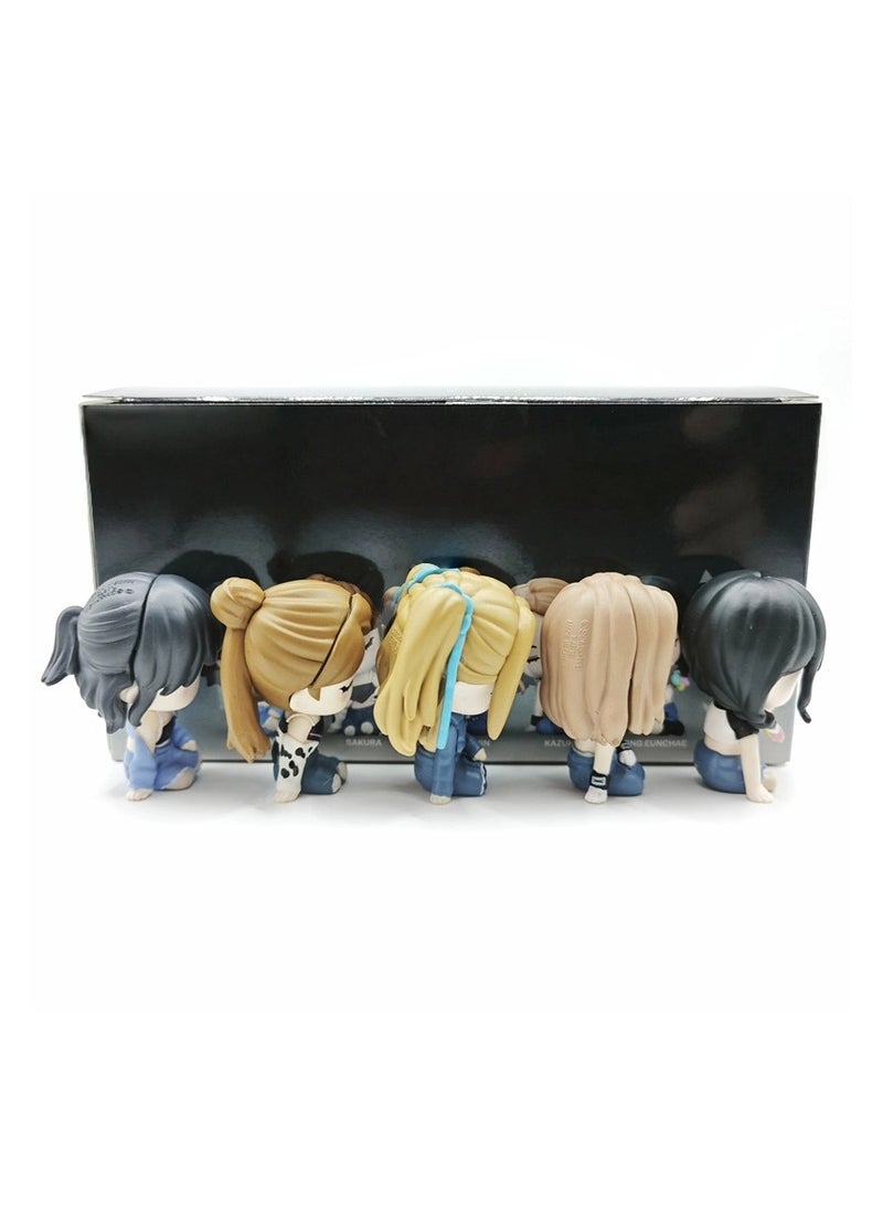 general 5 Piece kpop LE SSERAFIM Doll Set, Birthday Party Cake Figurines, Tabletop Decorations and Gifts for Fans - Image 4