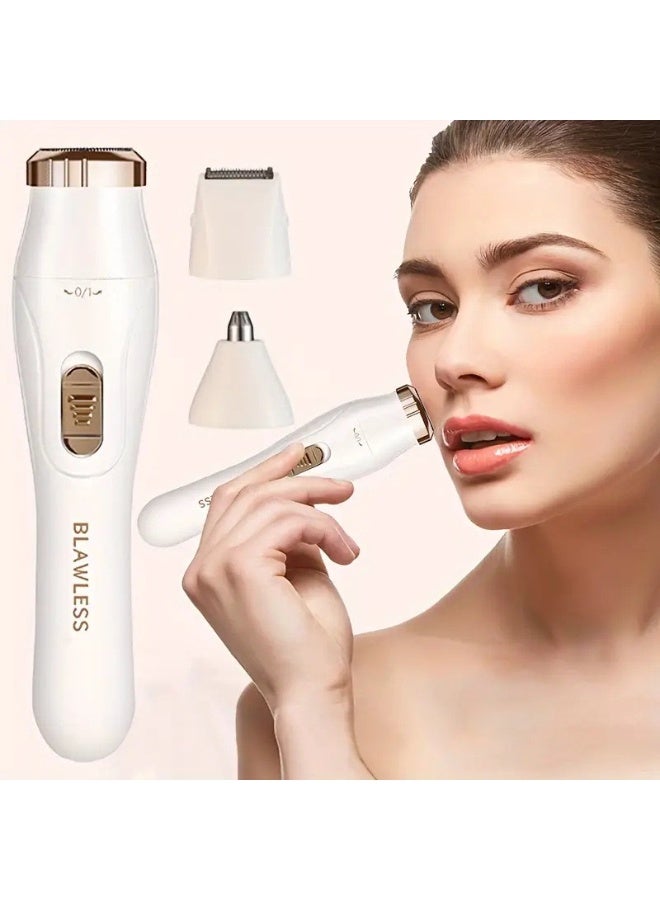 بلوليس جهاز إزالة الشعر بدون ألم، ماكينة حلاقة كهربائية 3 في 1 لكامل الجسم للنساء، ماكينة حلاقة منطقة البكيني، ماكينة إزالة الشعر الكهربائية، ماكينة حلاقة لاسلكية للنساء للرطوبة والجفاف، ماكينة حلاقة الوجه والأنف والساقين والإبطين، رؤوس حلاقة قابلة للاستبدال، شحن عبر USB - Image 2