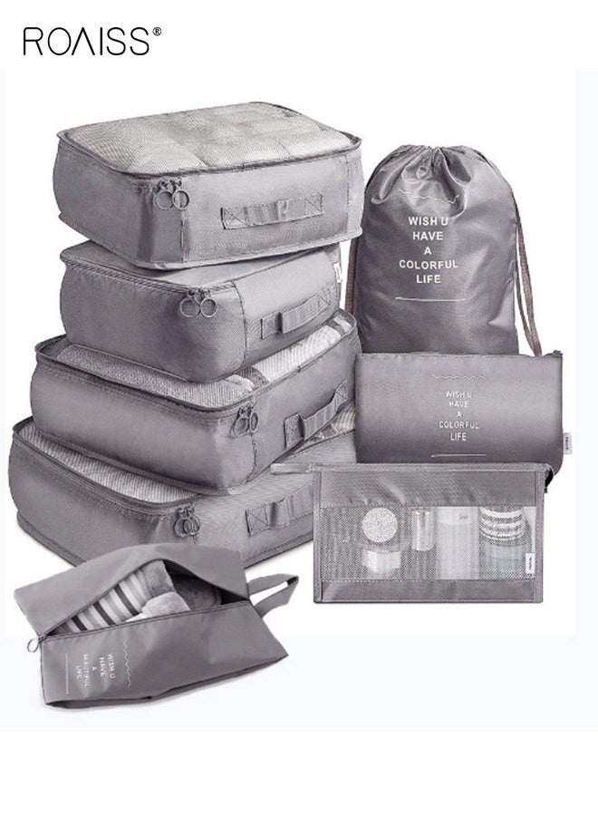 8Pcs Laundry Bag Set, Thickened Fine Mesh Colour-Protecting Anti-Snag Laundry Net Bag Multi-purpose Large, Medium and Small-sized  Sorting Storage Bag, Zipper for for Easy Access Gray
