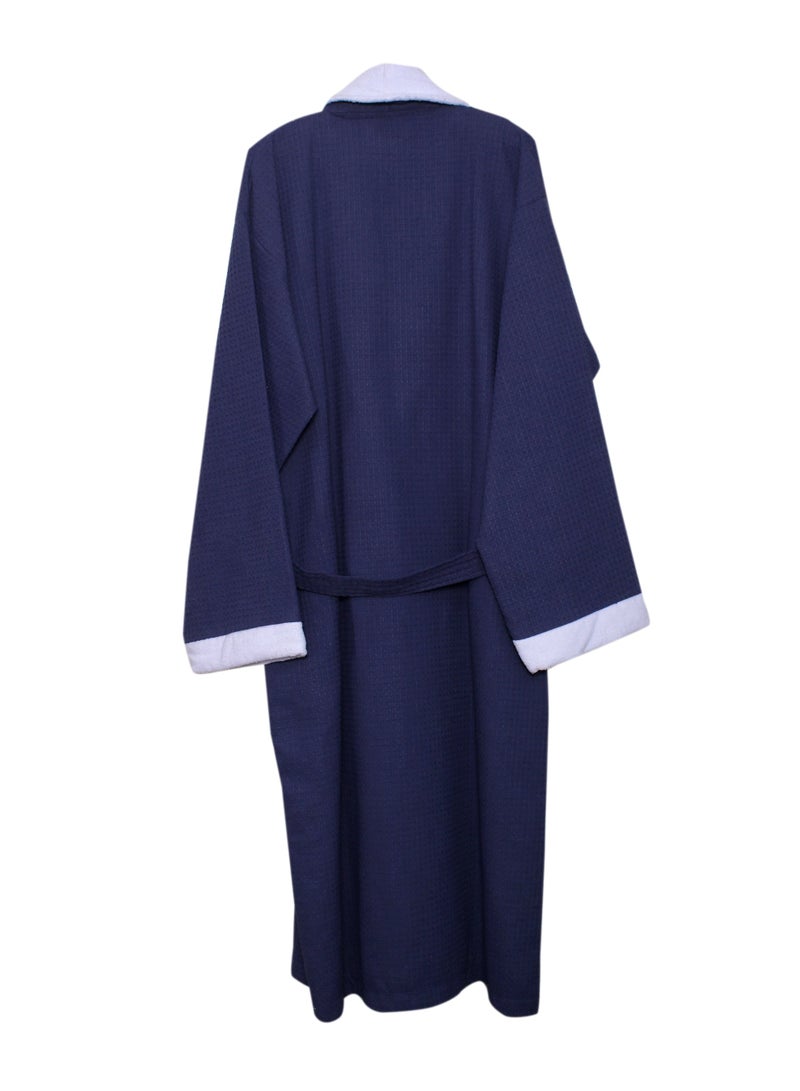 AZM Waffle Bathrobe Super Soft Luxury Blue - XL - Image 3