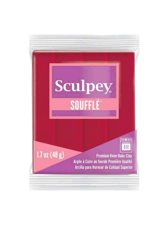 Sculpey Soufflé™ Polymer Oven Bake Clay Cherry Pie Red Non Toxic 1.7 Oz. Bar Great For Jewelry Making Holiday Diy Mixed Media And More! Premium Light Weight Oven Bake Clay. - Image 1