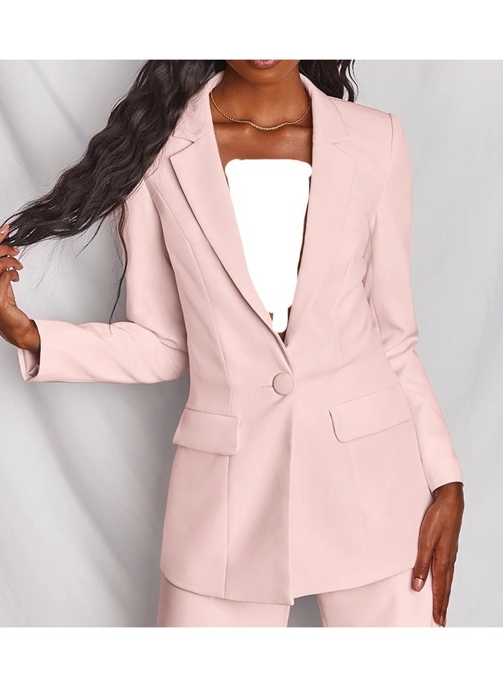 Shougu New Women's Fashion Temperament Long Sleeved Suit Straight Leg Pants Set  - Image 2