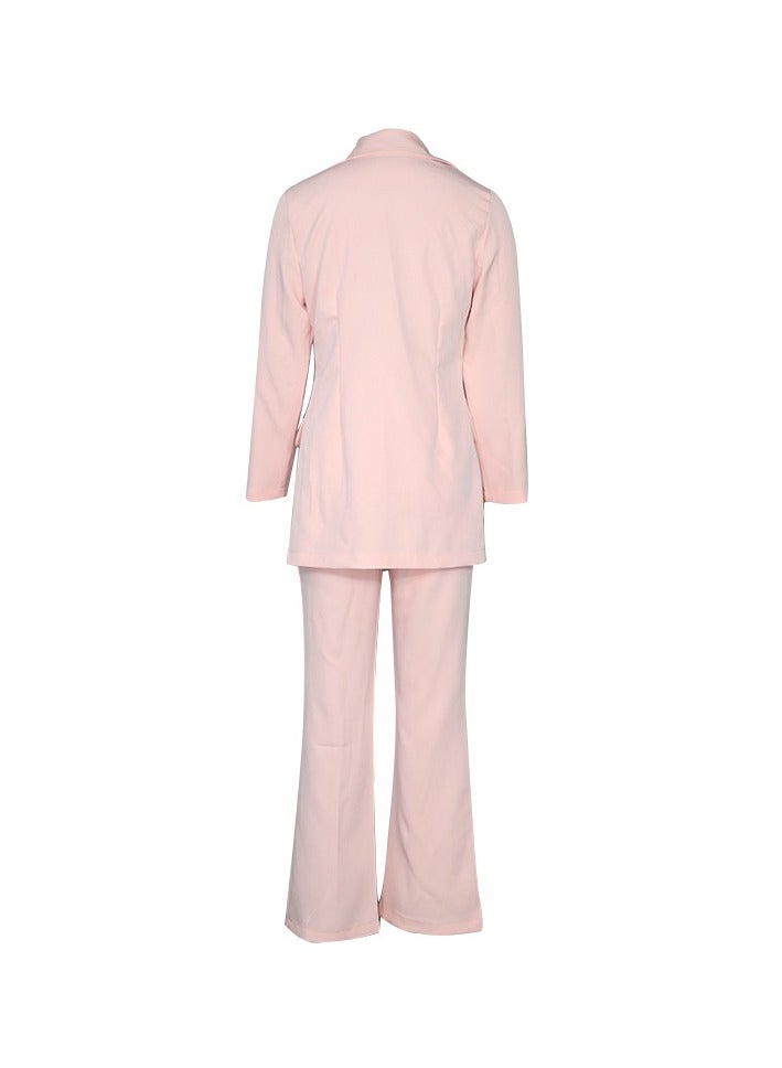 Shougu New Women's Fashion Temperament Long Sleeved Suit Straight Leg Pants Set  - Image 3