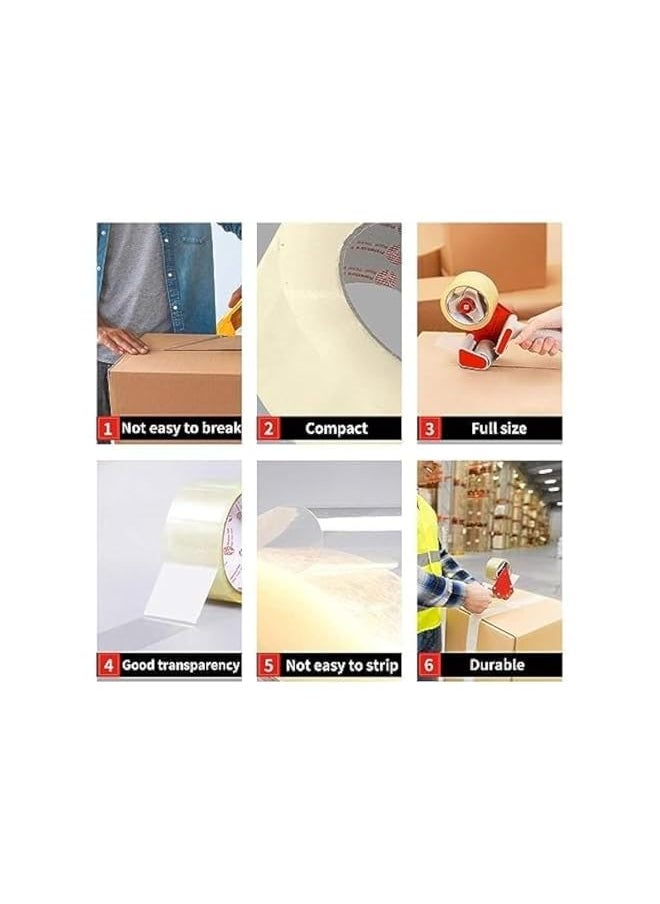 Generic - Clear Packaging Tape 2 Inch X 100 Yards Heavy Duty Strong Packing Tape For Sealing Parcel Boxes Moving Boxes Houses Large Mailing Bags Office Supplies 6 Rolls - Image 1