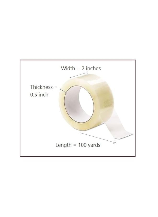 Generic - Clear Packaging Tape 2 Inch X 100 Yards Heavy Duty Strong Packing Tape For Sealing Parcel Boxes Moving Boxes Houses Large Mailing Bags Office Supplies 6 Rolls - Image 1