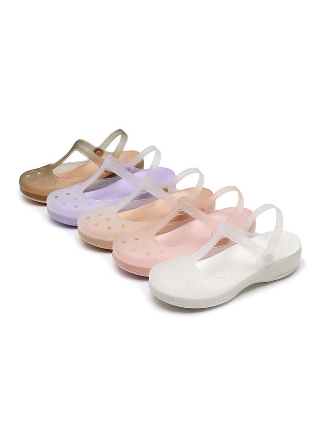 Xggc Women's Summer Clogs Soft Thick Sole Jelly Sandals Non-slip Beach Nurse Sandals Pink Size 38