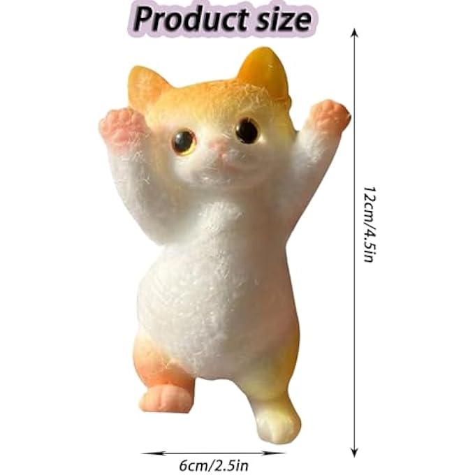 TSFGDYL Cat Squishy Squeeze Toys - Kawaii Squishy Fidget Toy, Handmade Cat Fufu Sensory Toys Kit, Cat Lovers Squeeze Toys for Party Favors, Gifts for Adults Kids (Creamy Yellow + Siamese) - Image 2