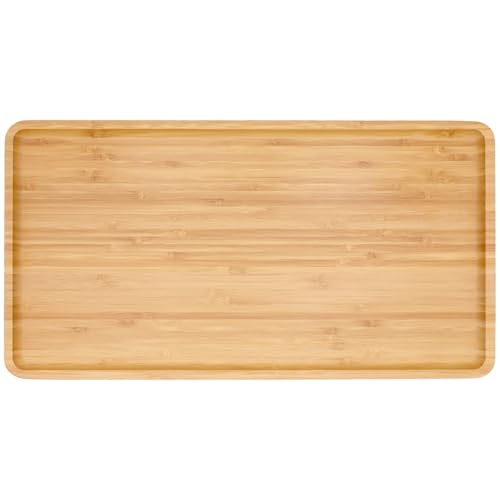 BambooMN Rectangular Bamboo Serving Tray - 17" x 9" - Vertical Tray - Image 1