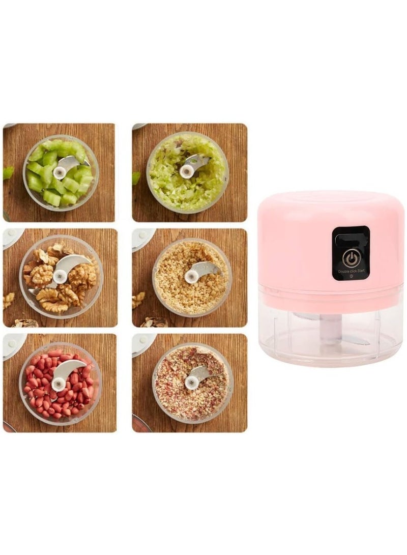 Mini Food Processor, USB Rechargeable Electric Garlic Press Chopper Electric Nut Chopper Food Grinder for Vegetables Meat Fruits Nuts Onion Chili - Image 2