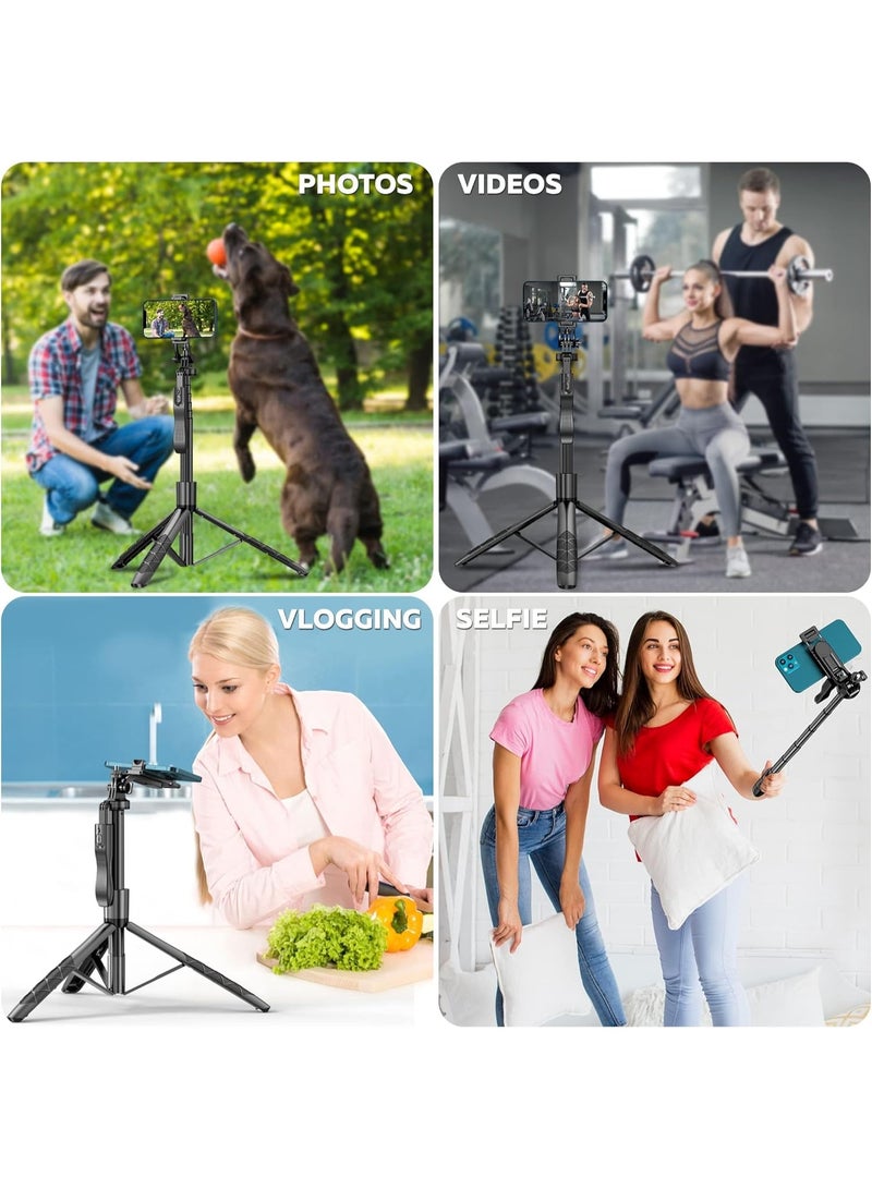 سمارتكس عصا سيلفي طويلة ممتازة L16 مع حامل ثلاثي القوائم، عصا سيلفي للهواتف المحمولة، عصا سيلفي طويلة تصل إلى 61 بوصة، عصا سيلفي 4 في 1 مع حامل ثلاثي القوائم، عصا سيلفي لأجهزة iPhone وAndroid، لون أسود - Image 5