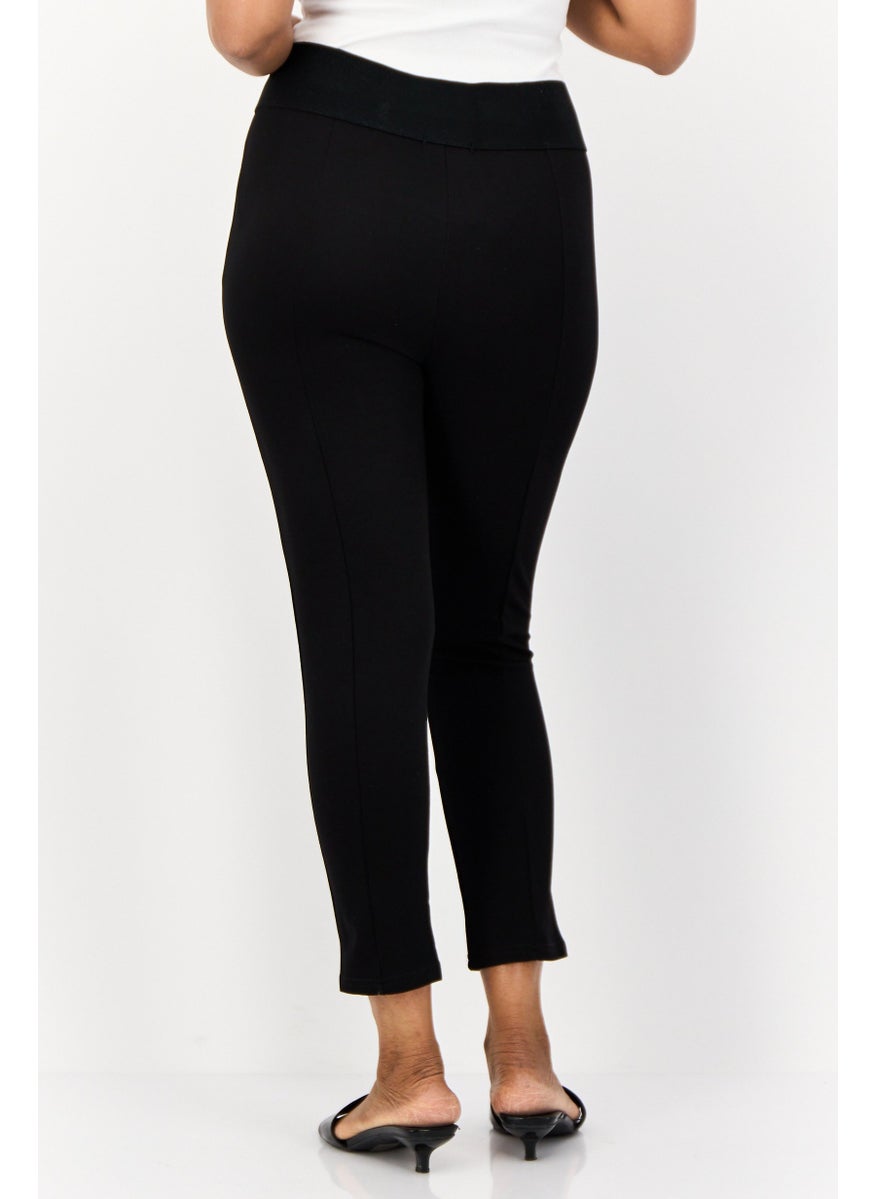BRAVE SOUL Women Regular Fit Plain Pull On Leggings, Black  - Image 2
