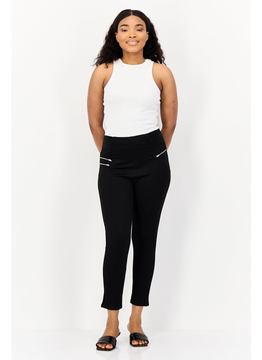 BRAVE SOUL Women Regular Fit Plain Pull On Leggings, Black  - Image 3