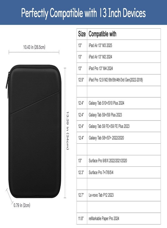 Dadanism 9-11 Inch Tablet Case Pouch for iPad Air 11 Inch 2024, iPad 9/8/7th Gen 10.2, iPad Pro 11 M4 M2 2024-2018, iPad Air 5/4 10.9, iPad 10th Gen 10.9, Galaxy Tab A8/A9+/S9 FE, Black - Image 2