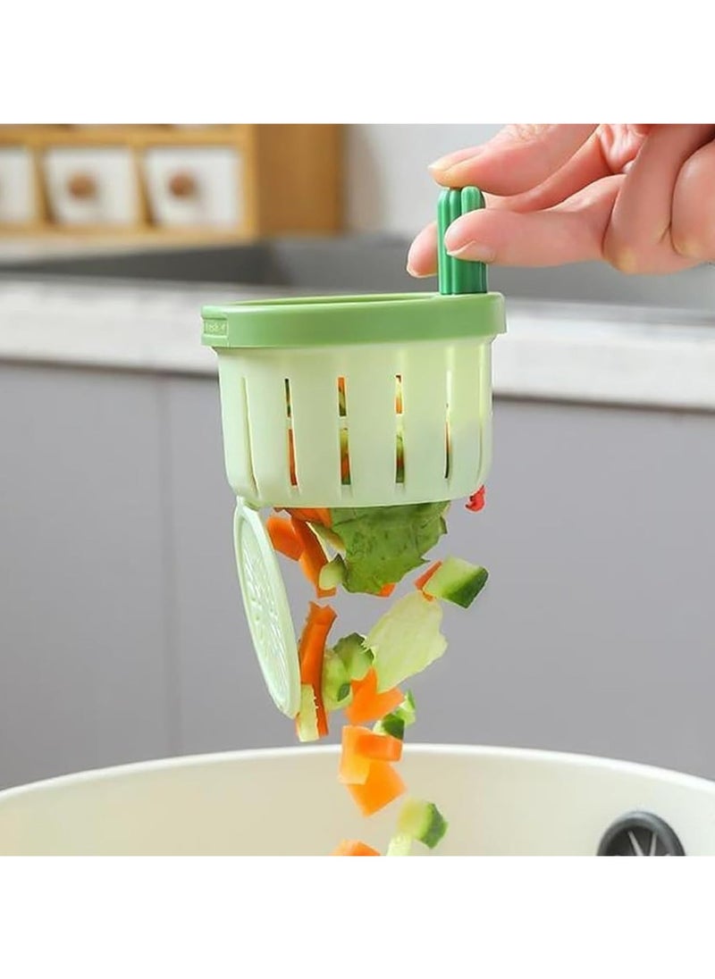 Oasisgalore Press Automatic Dumping Basket, Self-Cleaning Kitchen Sink Strainer (Green,3 PCS)  - Image 5