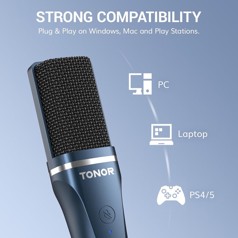 TONOR TC-777 USB Gaming Microphone Set with Pop Filter and Tripod Stand - Image 5