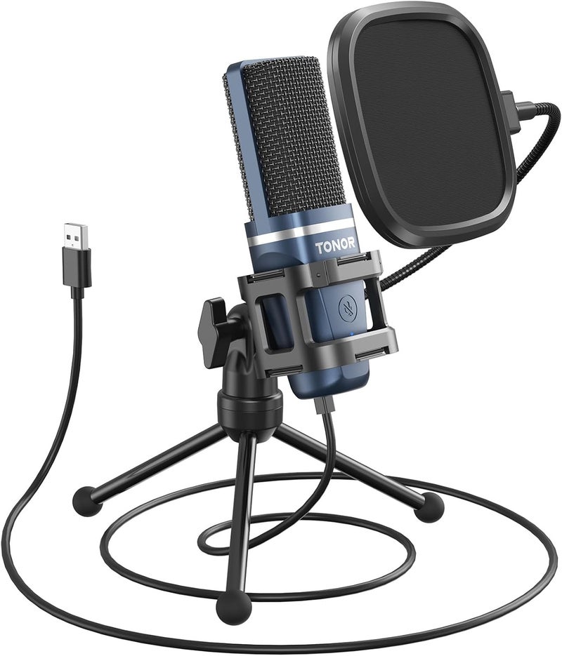 TONOR TC-777 USB Gaming Microphone Set with Pop Filter and Tripod Stand - Image 1