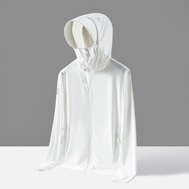 Generic Fishing Clothing Mens UPF50 Ice-sensitive Summer Thin Sunscreen Clothing Womens Outdoor Anti-ultraviolet Ice Silk Coat Sunscreen Clothing [9605] Cloud Hidden White (Women's) 
