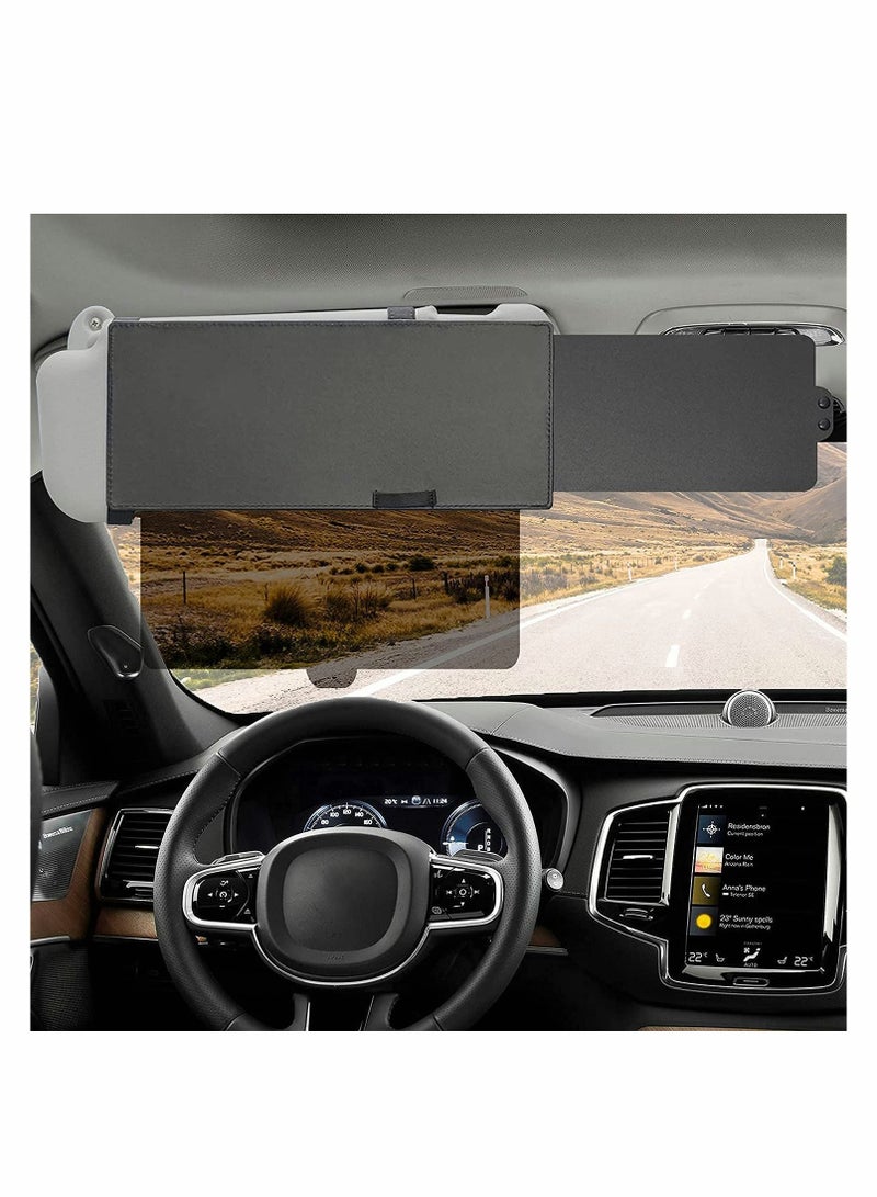 Polarized Car Sun Visor Extender, One Pull Down Sunshade See Through Glass and One Side Sunshade Sun Block Piece | Snow Blindness | Protects from UV Rays | Universal Fit for Most of The Cars - Image 1