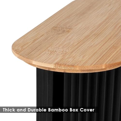 Soko Cable Management Box with Bamboo Lid | Cords Hider & Surge Protector | Concealer for Power Strips, Router, TV, Gadget Wires Storage Organiser Tray for Desk, Table - Home, Office - Black - Image 5