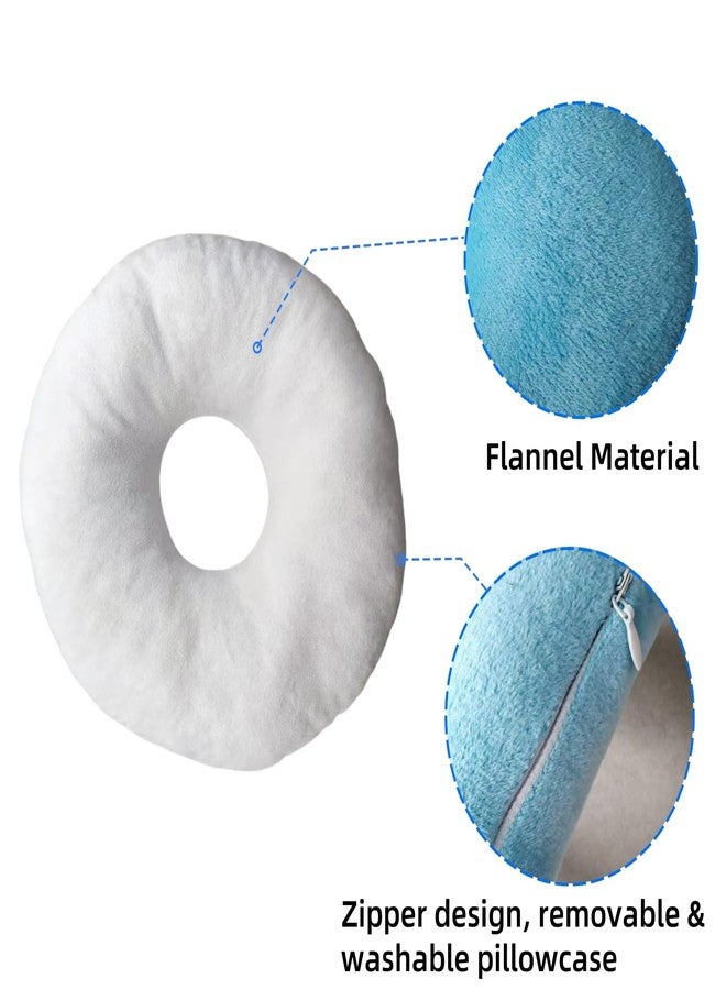 Sanseenia Donut Pillow, Ear Piercing Pillow for Side Sleepers, Face Down Pillow, Small Donut Pillow with Ear Hole, Ear Relief for Ear Pressure and Pain, Ideal for Headphones (Blue) - Image 3