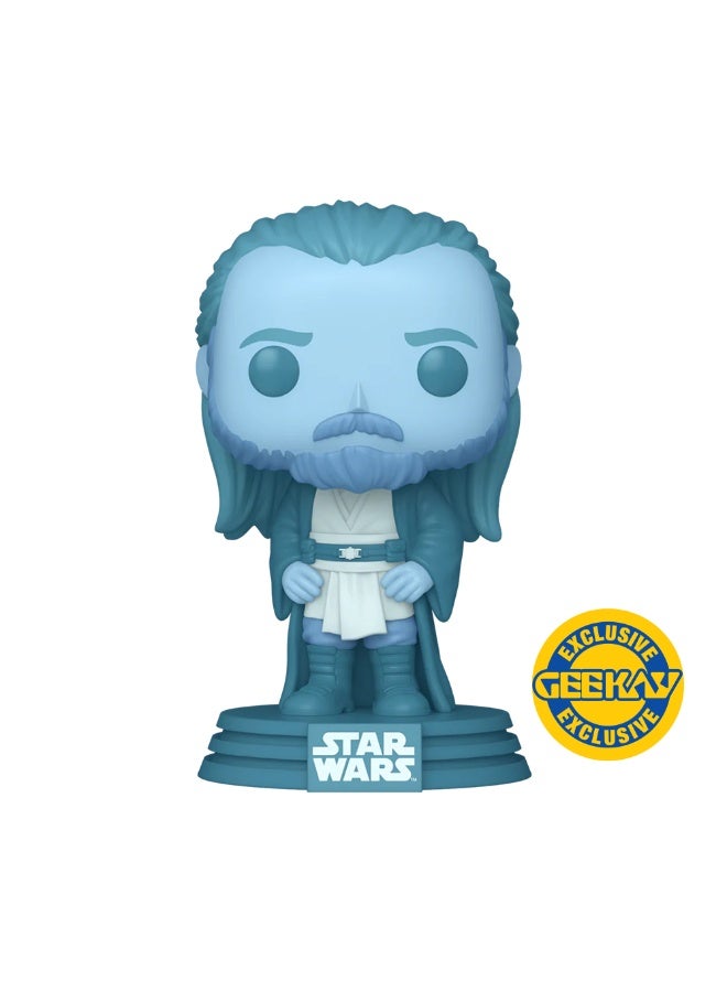 Funko Pop! Star Wars: Obi Wan Kenobi Qui-Gon Ghost (GW) Geekay Exclusive Vinyl Figure - Image 3