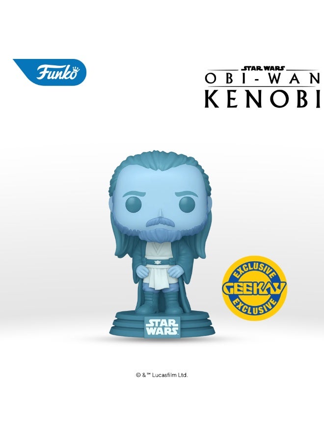 Funko Pop! Star Wars: Obi Wan Kenobi Qui-Gon Ghost (GW) Geekay Exclusive Vinyl Figure - Image 1