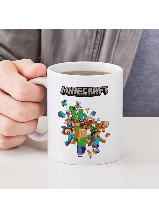 Spoil Your Wall Minecraft Logo Coffee Mug – Printed 11oz White Ceramic Cup for Gamers & Kids – Fun Gift for Minecraft Fans - Image 3