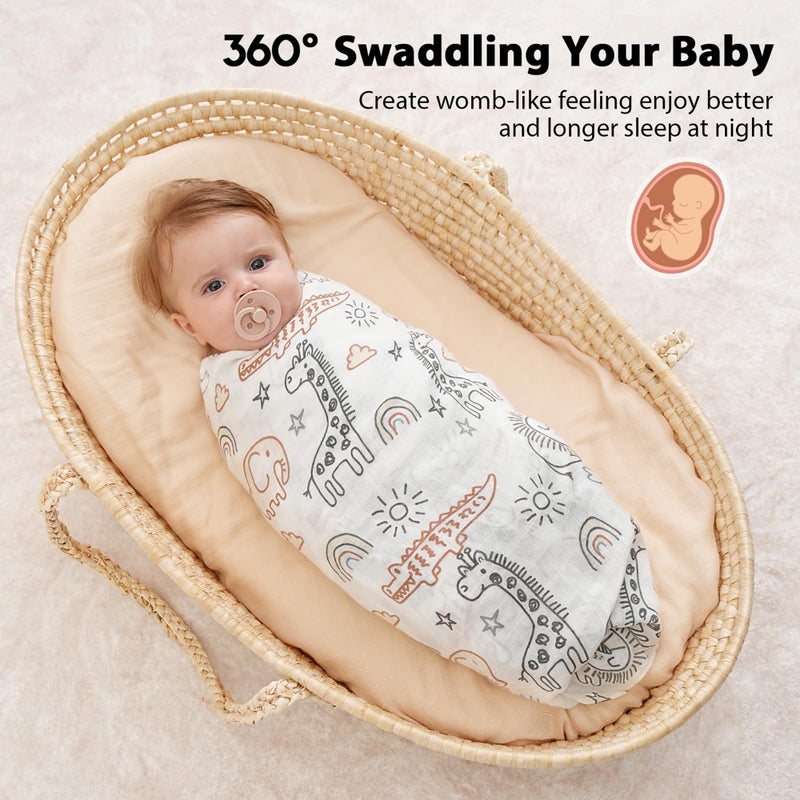 Yoofoss Muslin Swaddle Blankets, Organic Baby Blankets, 47 x 47 Inches Receiving Blanket for Baby Boys and Girls, Baby Essentials for Newborns Soft Breathable - Image 2
