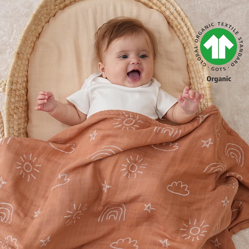 Yoofoss Muslin Swaddle Blankets, Organic Baby Blankets, 47 x 47 Inches Receiving Blanket for Baby Boys and Girls, Baby Essentials for Newborns Soft Breathable - Image 3