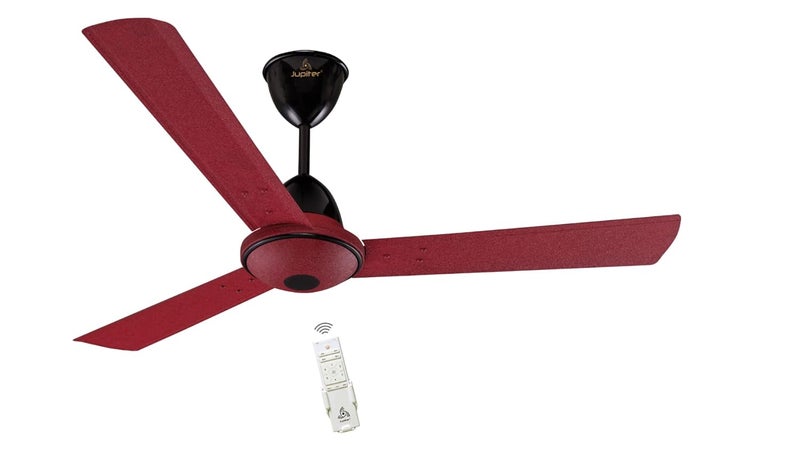 Jupiter Tricopter 3 Blades Fan With BLDC Motor 1200 mm Energy Efficient 5 Star Energy Saver High Speed Decorative Ceiling Fan Remote ControlledTRICOPTER RED - Image 1