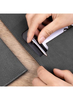 VANRA 1 Piece Pu Leather Envelope File Folders A4 Paper Document Filing Envelope Document Organizer Leather Portfolio Folder Holder With Magnetic Closure (Black)  - Image 3